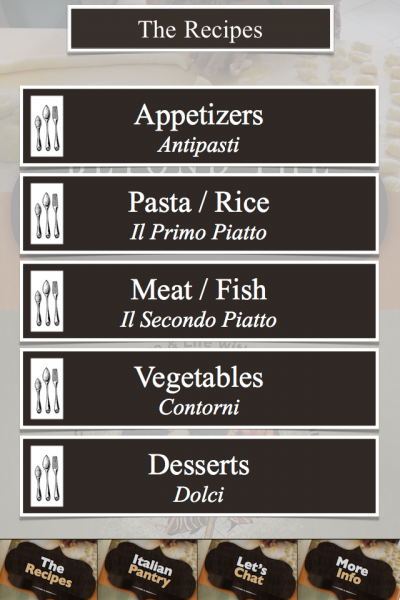 Beyond the Pasta app menu "Mark Leslie" Beyond the Pasta app menu "Mark Leslie"