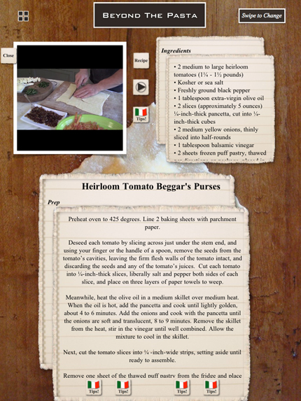 Beyond the Pasta iPad app "Mark Leslie" Beyond the Pasta iPad app "Mark Leslie"