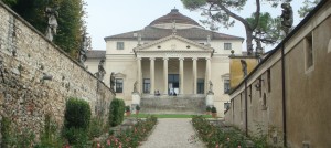 The entrance to La Rotunda, Vicenza, Italy...the house designed by Palladio, on which Thomas Jefferson based Monticello