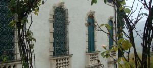 Carriage house windows of the Villa Valmarana ai Nani, Vicena, Italy