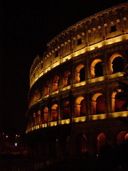Day 14 Photo- the Colosseum at night.