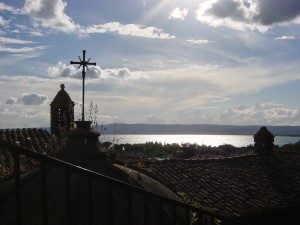 Day 22 Photo- Bolsena rooftops looking onto Lago di Bolsena.